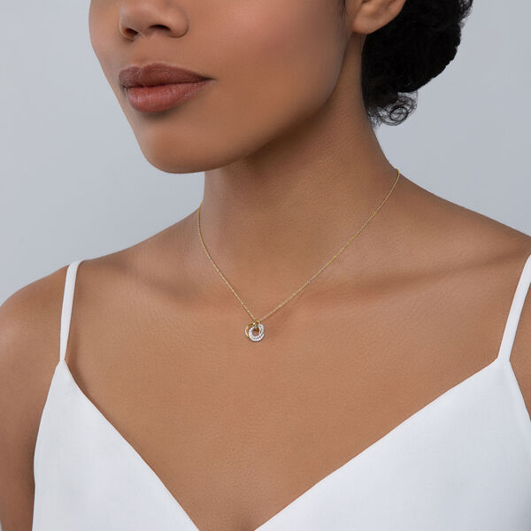 Yellow Gold Circle Pendant Necklace, Small